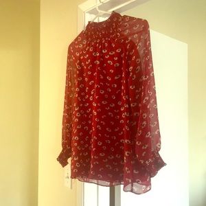 Red floral blouse 🌷